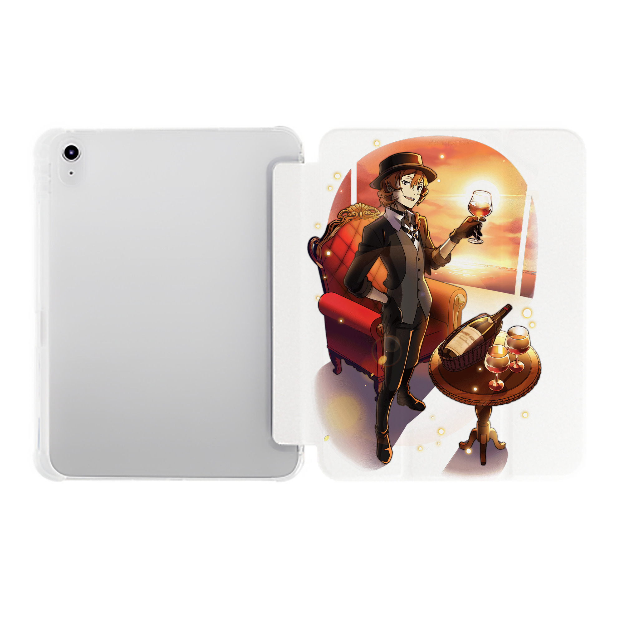 （画像用） 文豪ストレイドッグス Bungo Stray Dogs IPad ケース ペン収納付き 三つ折りスタンド PUレザー×シリコン 対応機種9.5/10.5/10.9インチ